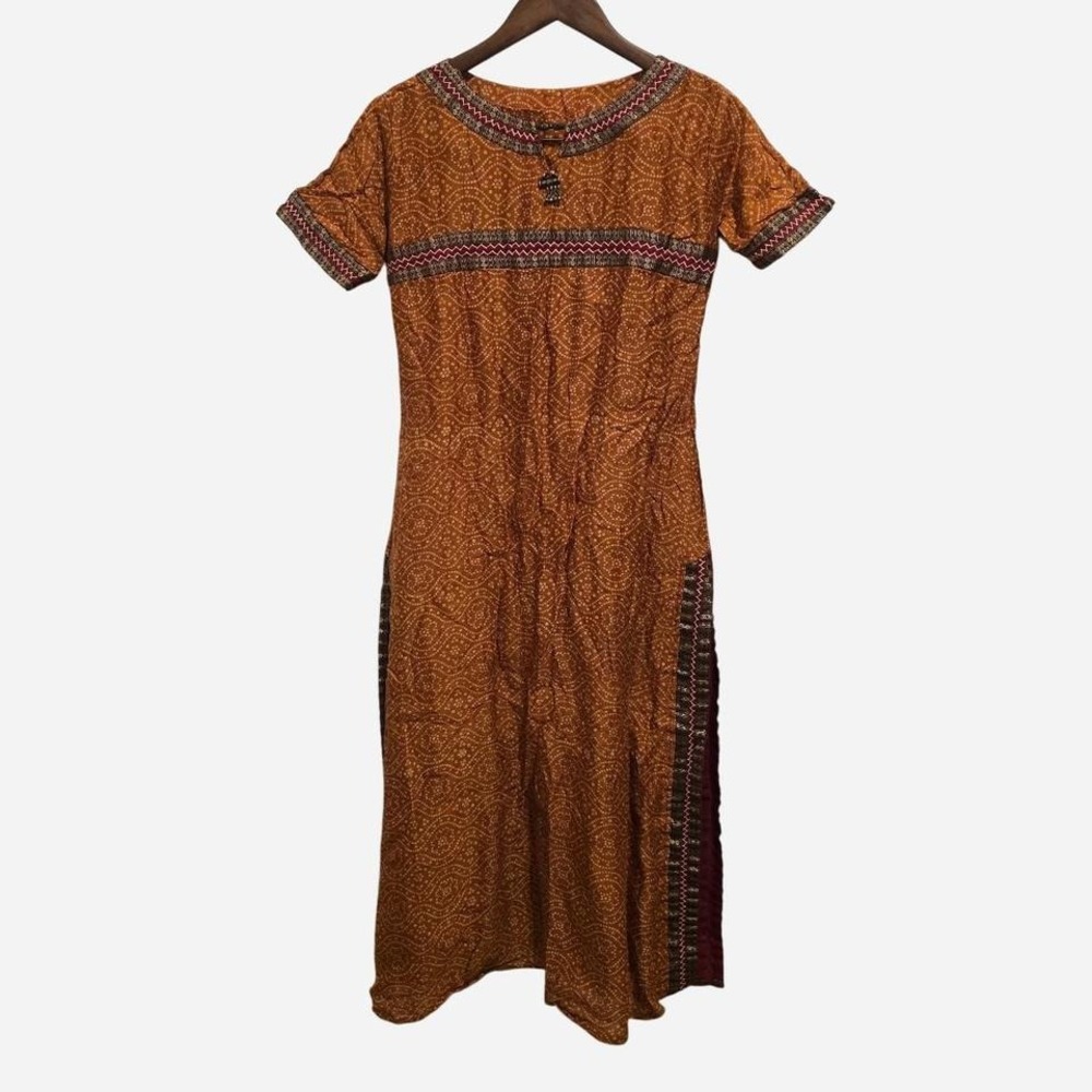 Brown and burgundy maxi‎ dress